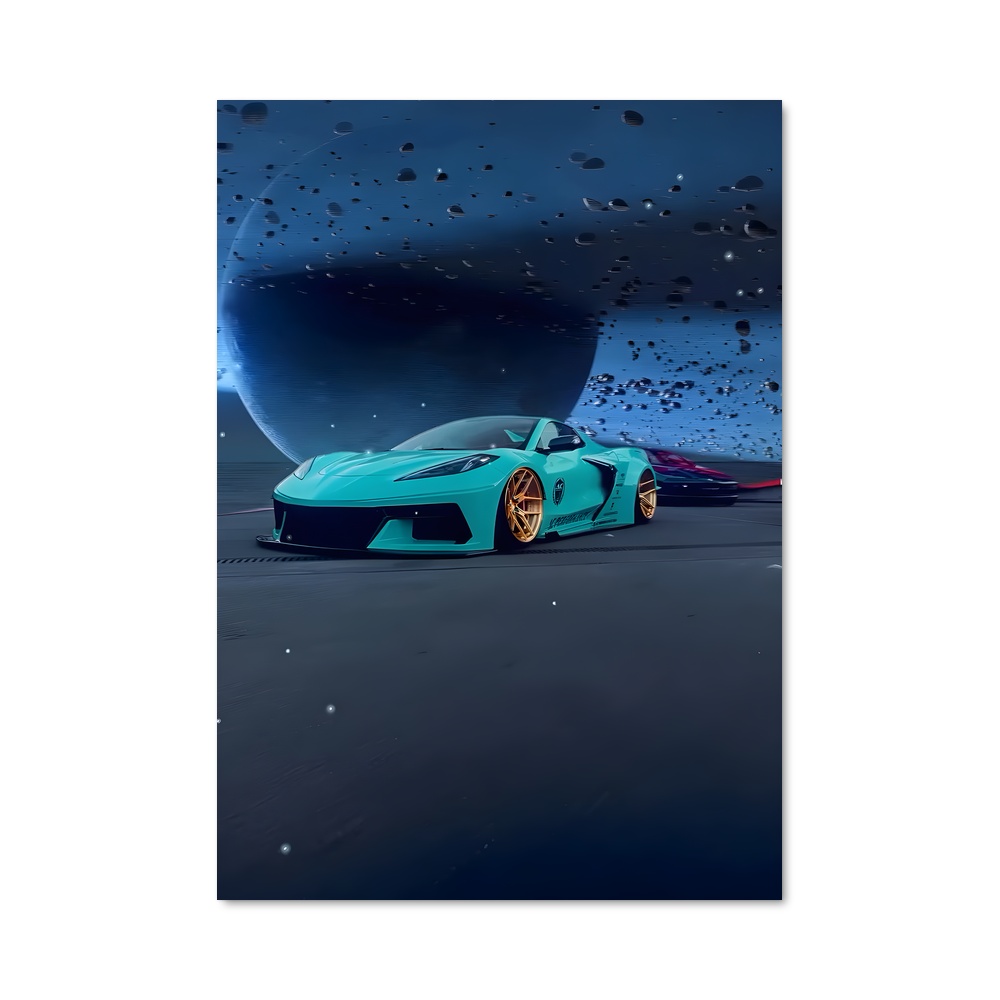 Poster Corvette Galactique – affiche Chevrolet